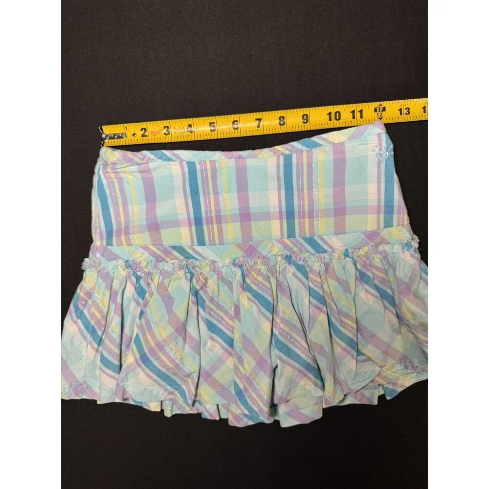 Y2K Justice Plaid Pleated Mini Skort Blue Sparkle Girls' 10 / 24